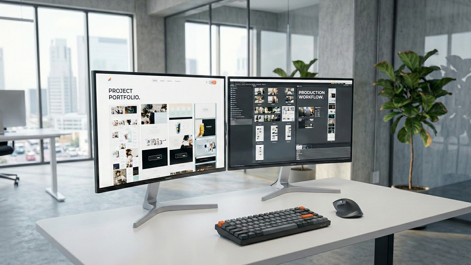 Przykład modernizacji strony internetowej Przykład prac nad modernizacją strony internetowej na dwóch monitorach